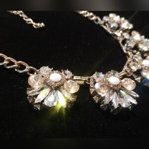 J. Crew statement collar necklace opalescent Crystals 18 +3